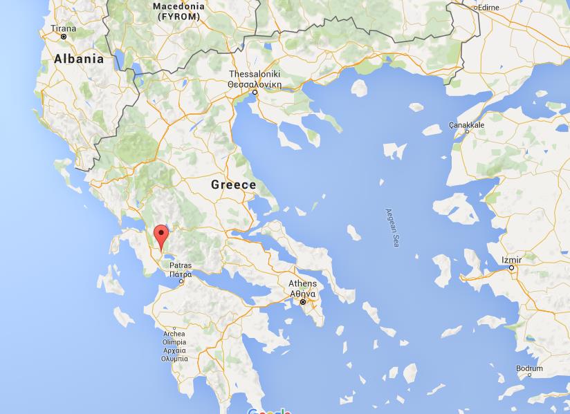 Where is Agrinio on map Greece