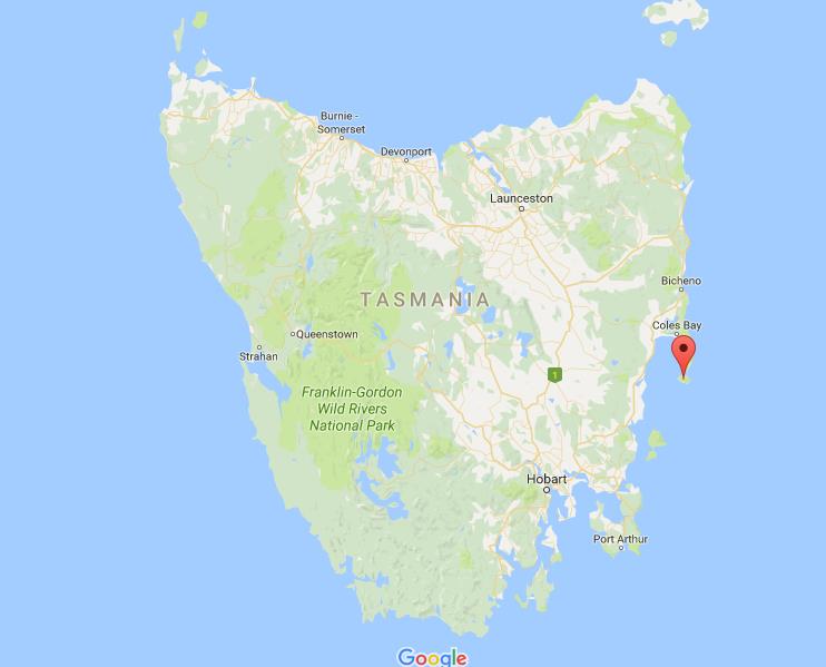 Where is Schouten Island on map Tasmania