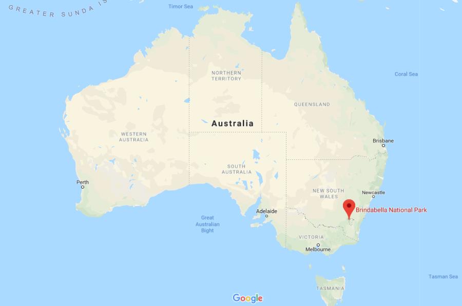 Where is Brindabella National Park on map of Australia