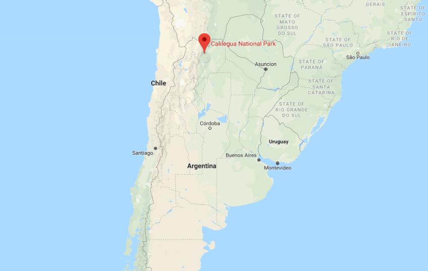 Where is Calilegua National Park on map of North Argentina