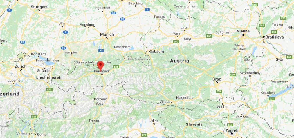 Where is Nordkette on map of Austria