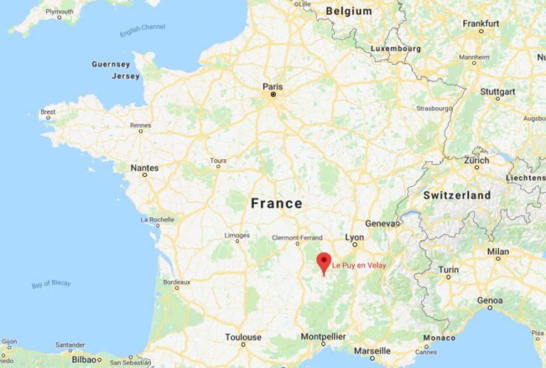 Where is Le Puy en Velay on map of France