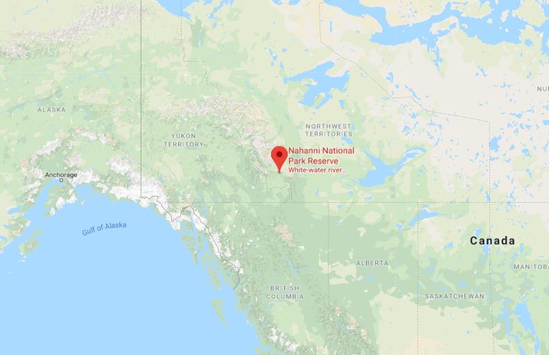 Where is Nahanni National Park on map of West Canada