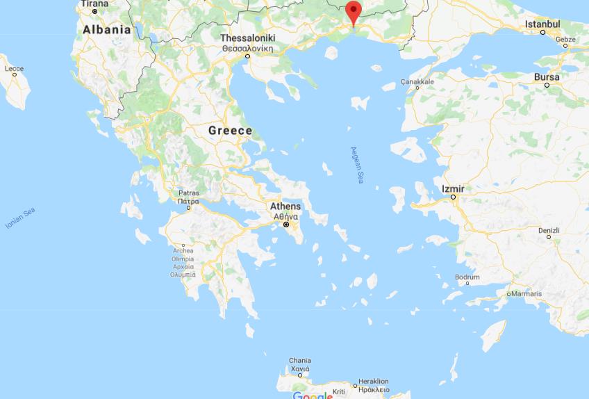 Where is Lake Vistonida on map of Greece